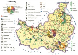 Harta economica a judetului Cluj