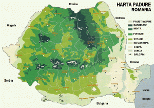 Harta padurilor din Romania