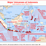 Harta raspandiri vulcanilor in Indonezia