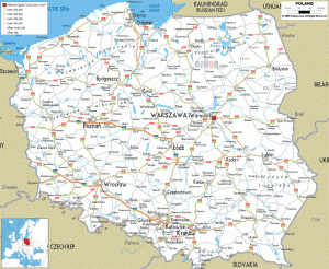 Harta rutiera a Poloniei