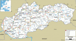 Harta rutiera a Slovaciei