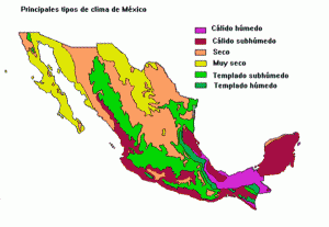 Harta climatica a Mexicului