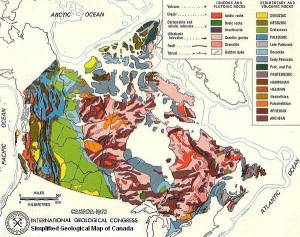 Harta geologica a Canadei