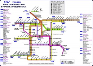 Harta transporturilor in Zagreb