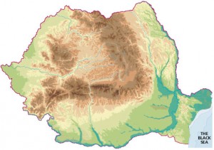Harta geografica a Romaniei