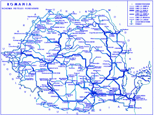 Harta retelei feroviare din Romania