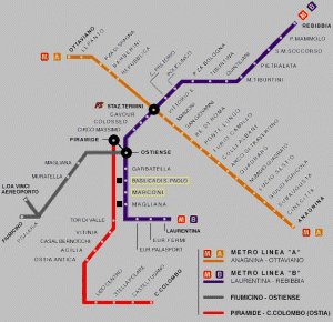 Harta metrou in Roma