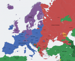 Harta Religiilor in Europa