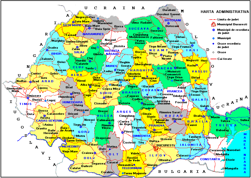 Harta romaniei cu judete