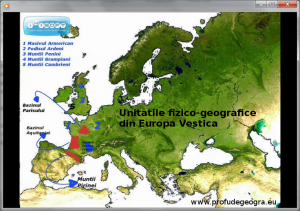 Harta - Unitatile fizico-geografice din Europa Vestica