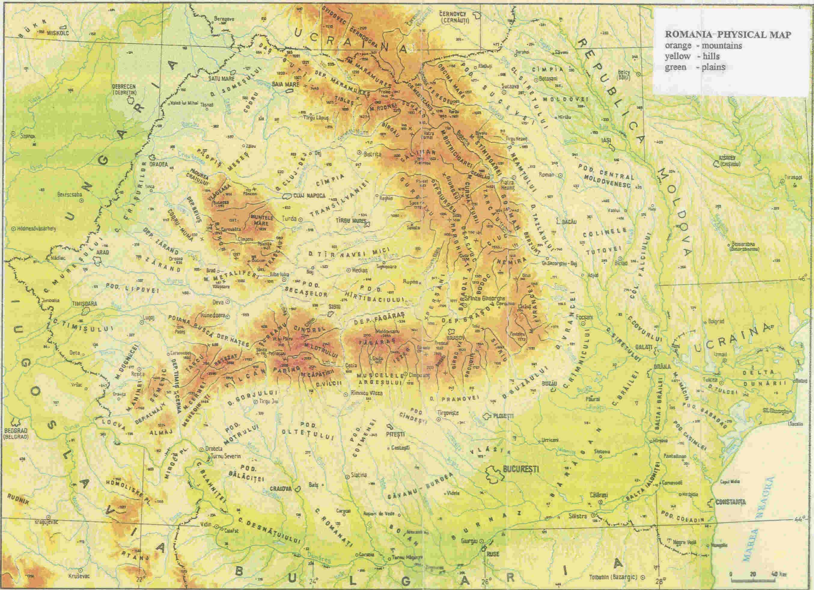 Harta Fizico Geografica A Romaniei Profu De Geogra