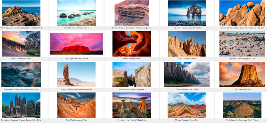        Joc geografie Stanci spectaculoase pe Glob
