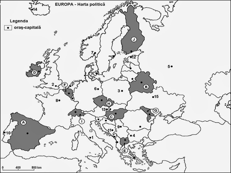 Test geografie  Europa harta muta joc