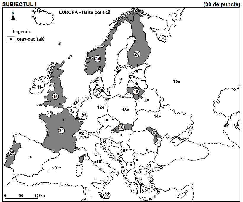 model bac geografie 2026 harta europei