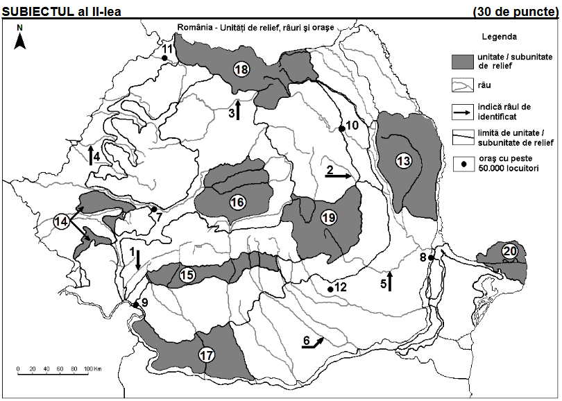 model bac geografie 2026 harta romaniei