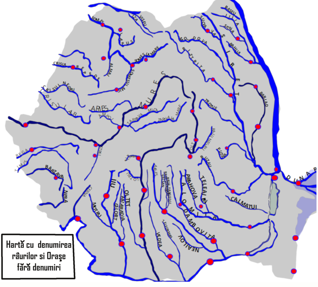Harta bac Romania Rauri