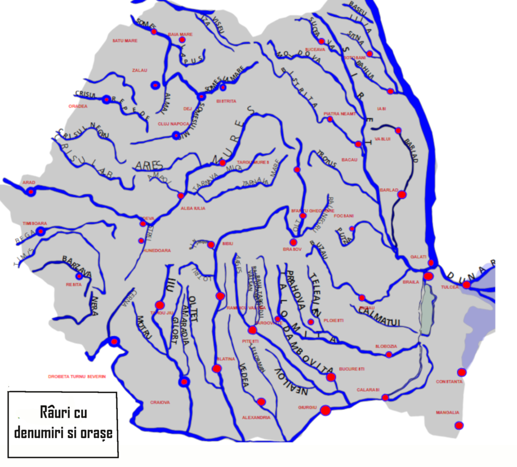 Harta Bac Rauri si Orase Romania