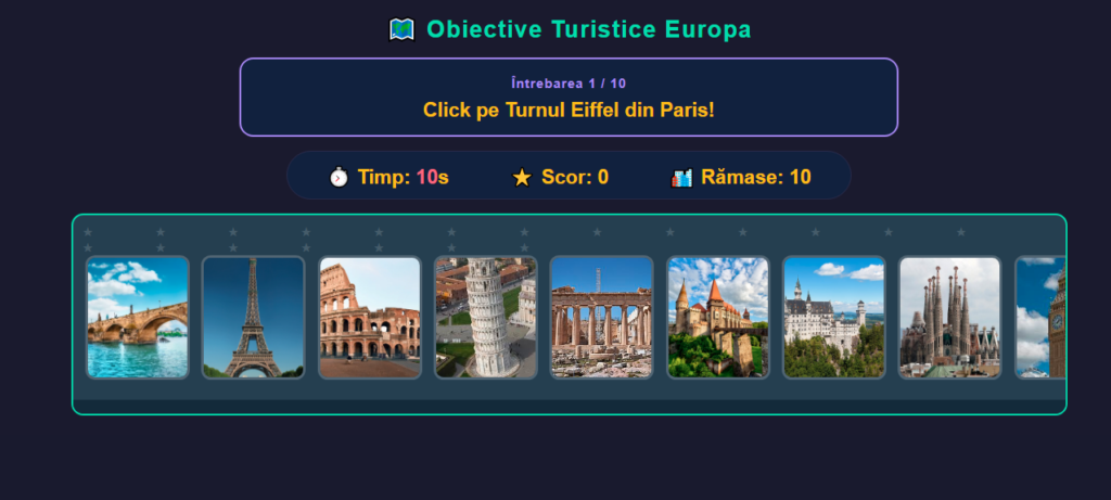  Joc Geografie Obiective Turistice din Europa